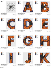 Spider Web Halloween Alphabet Embroidery Set